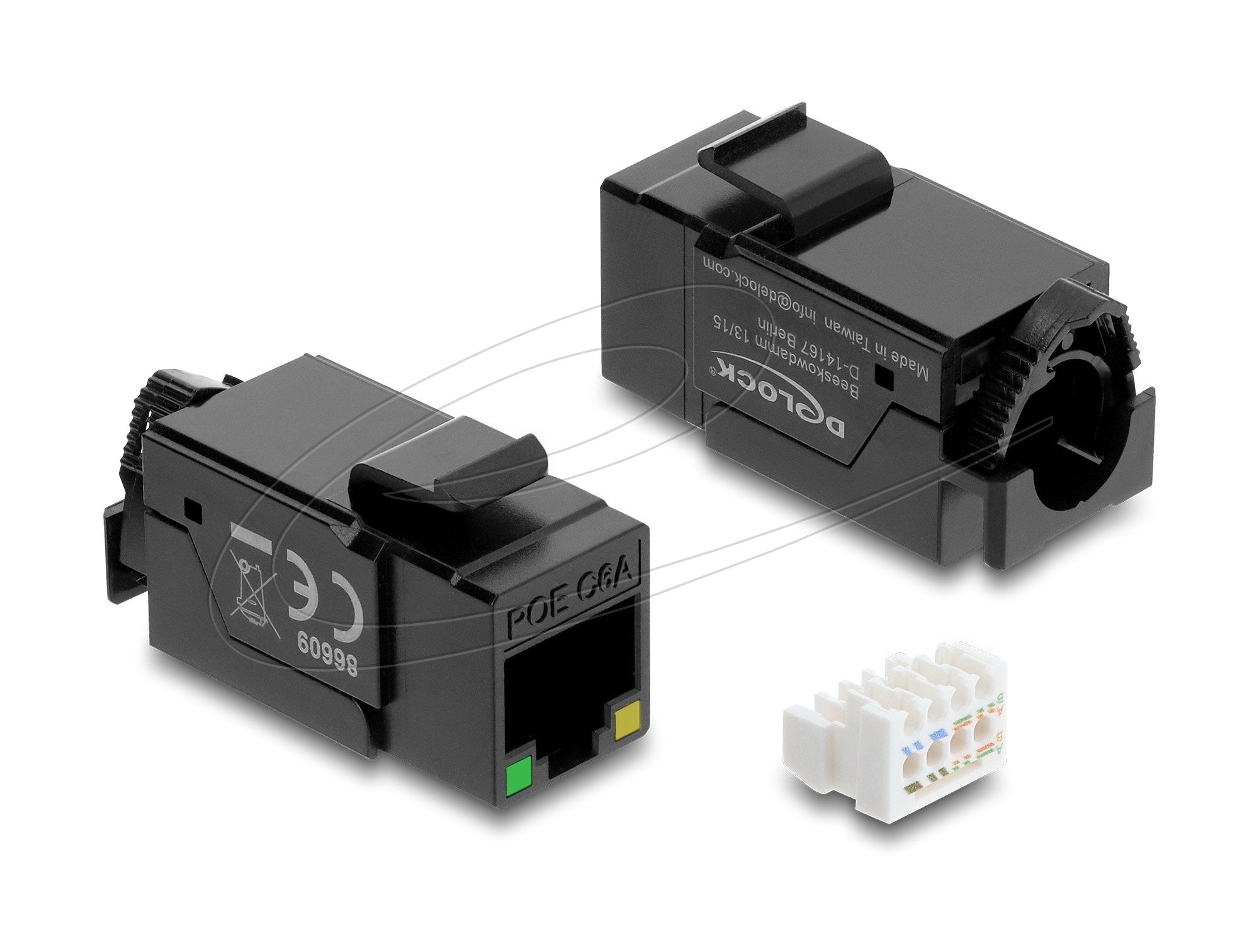 Delock Keystone Modul Rj45 Buchse Cat.6a Utp Mit Poe Led