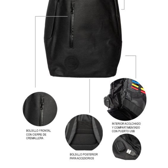 Bolsa Mochila Portatil 156 Smile The Rock Anti-Theft Backpack Negra 21640