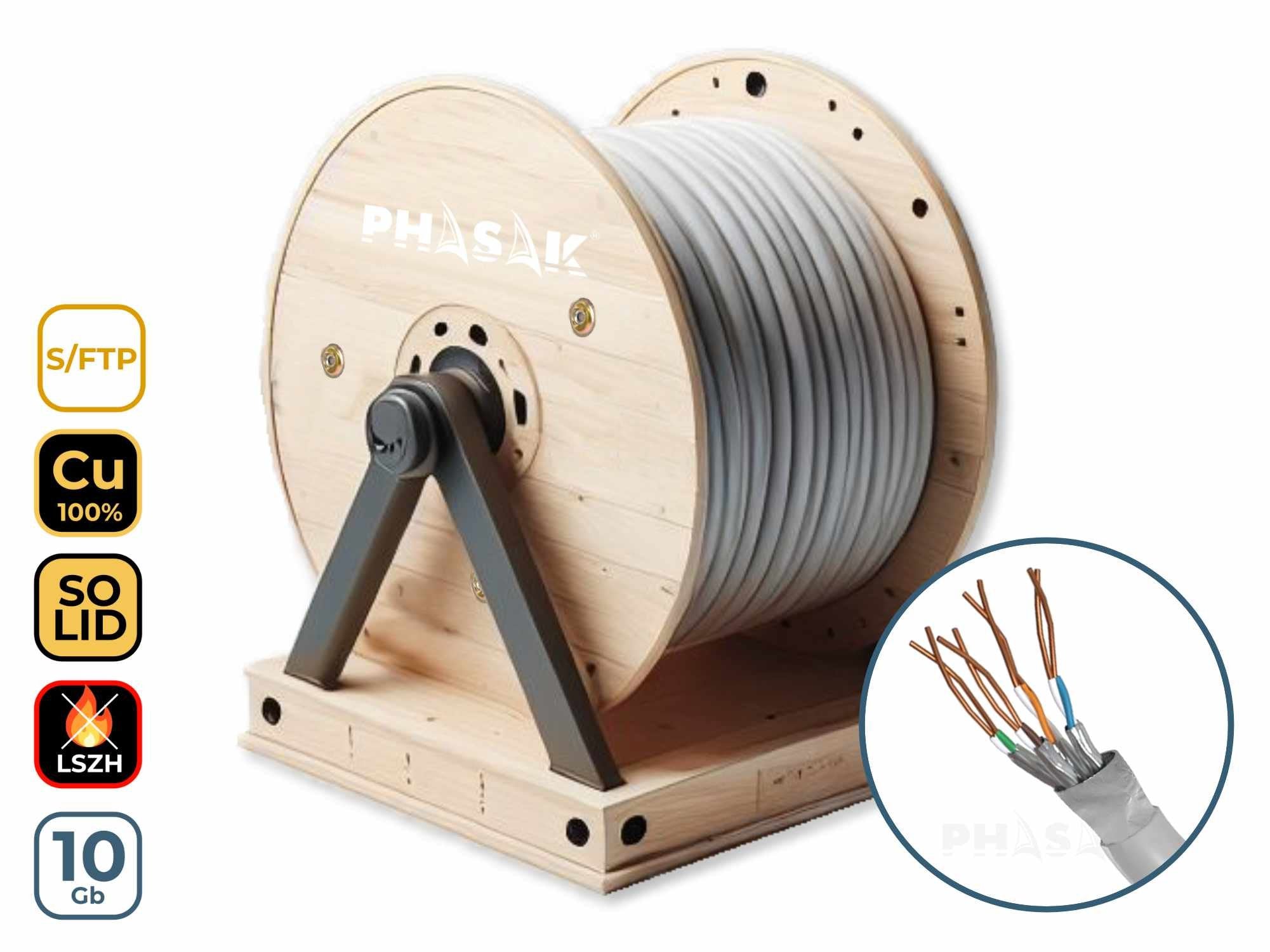 Bobina De Cable Rj45 Sftp Phasak Phr 660 Cat.6 305m Gris