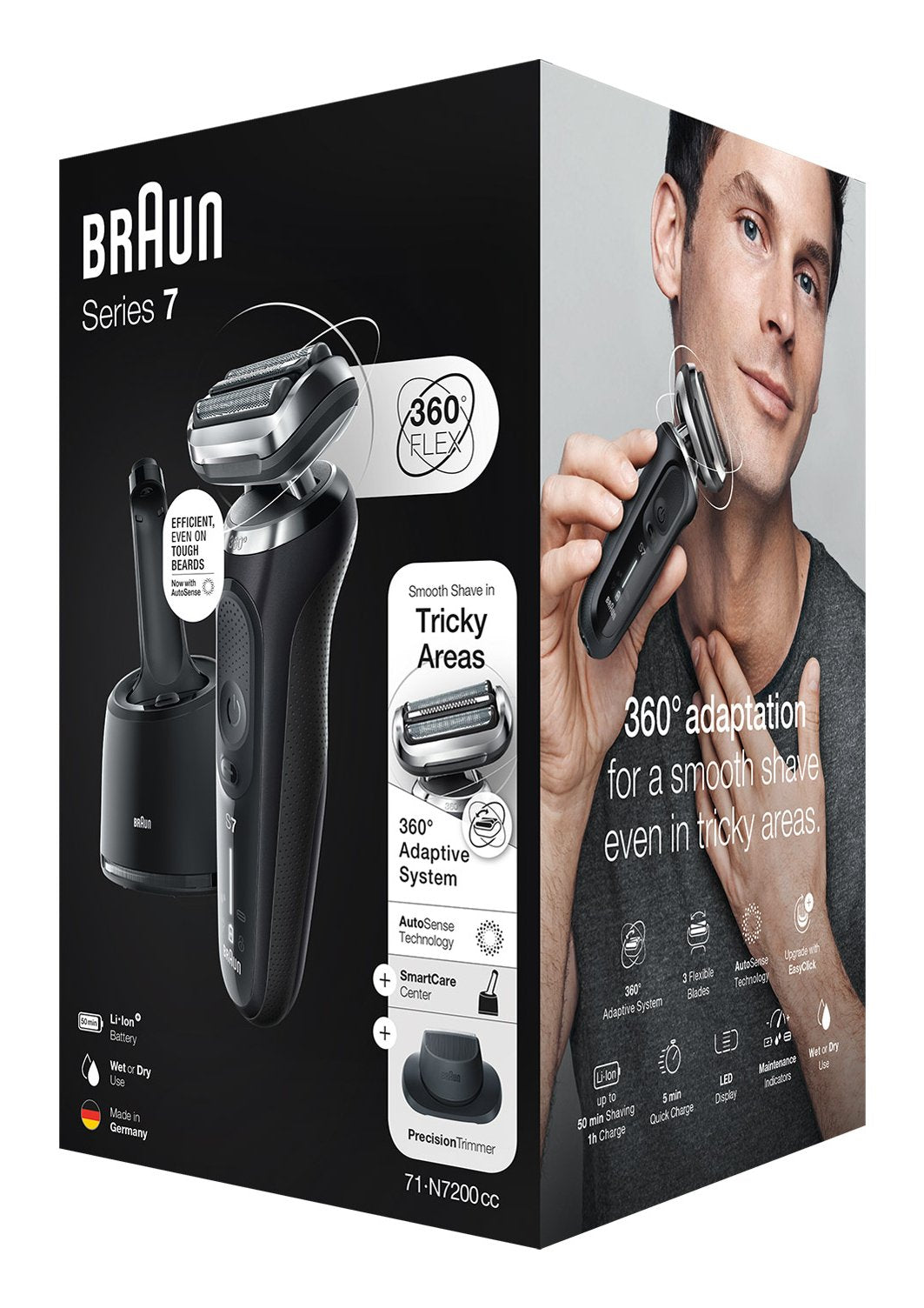 EAN 4210201433842 - Braun Series 7 71-N7200cc Máquina de afeitar de láminas Recortadora Negro imagen 2