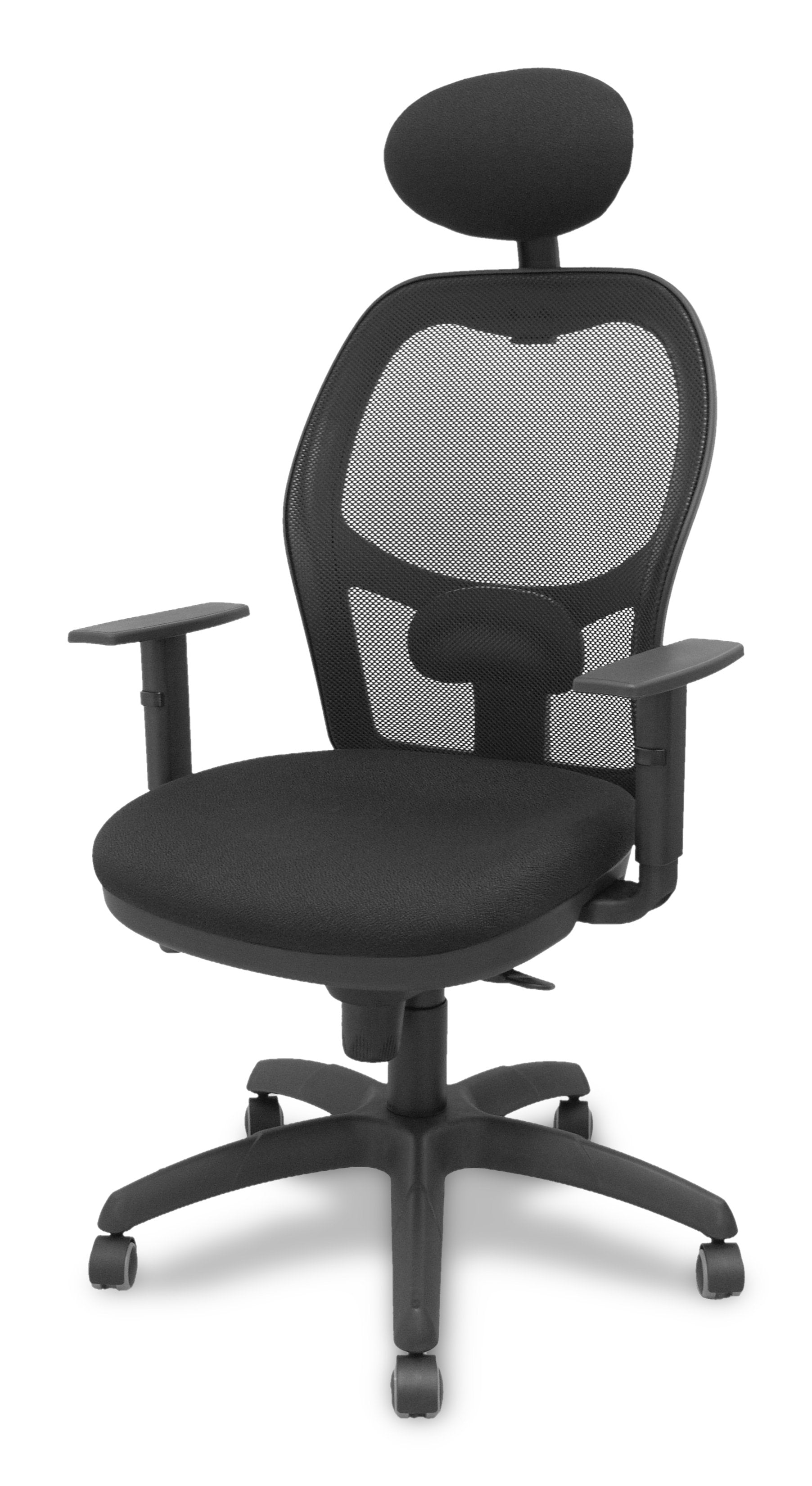 Silla Jorquera Malla Negra Asiento Bali Negro Con