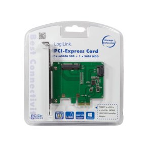 Logilink Pc0077 Tarjeta Pci-Express, 1x Msata Ssd + 1x Sata Hdd