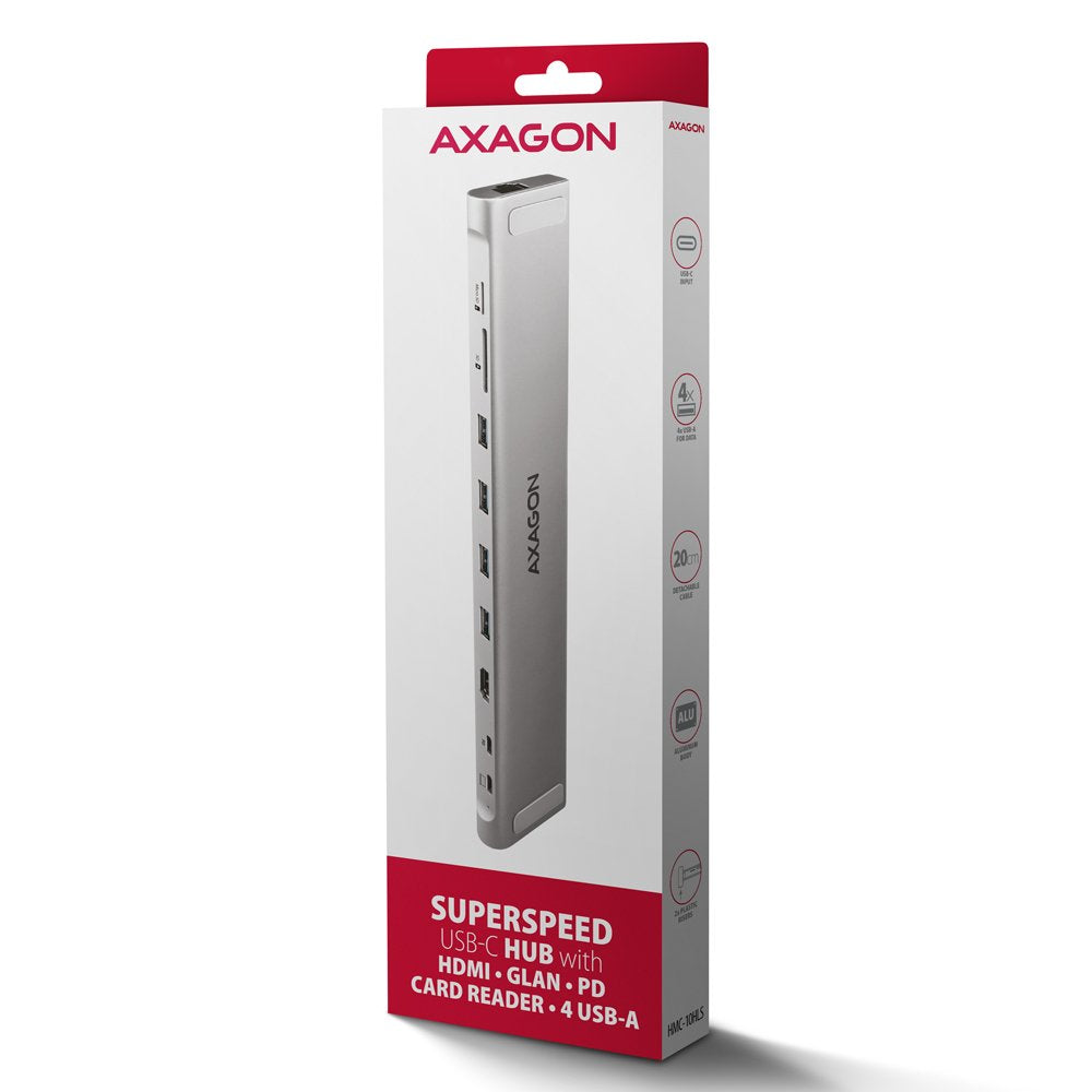 EAN 8595247907530 - Axagon HMC-10HLS base para portátil y replicador de puertos Alámbrico USB 3.2 Gen 1 (3.1 Gen 1) Type-C Ne imagen 9