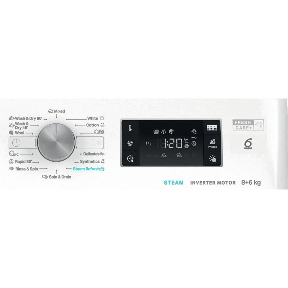 EAN 8003437057328 - Whirlpool FFWDB 864489 SV EE lavadora-secadora Independiente Carga frontal Blanco imagen 8