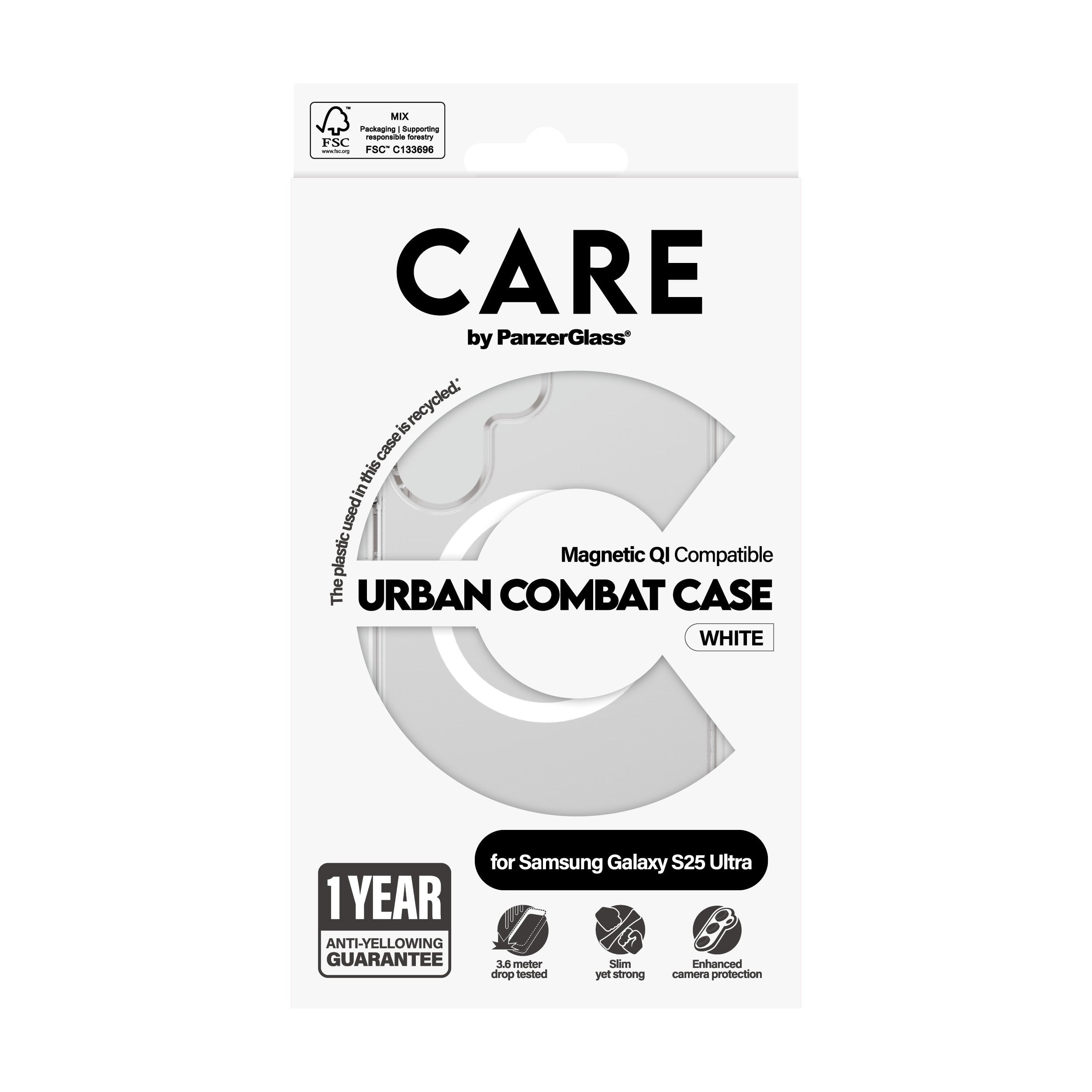EAN 5715685017025 - PanzerGlass CARE™ by ® Urban Combat Case Transparent w. White Qi Compatible Samsung Galaxy S25 Ultra fund imagen 3