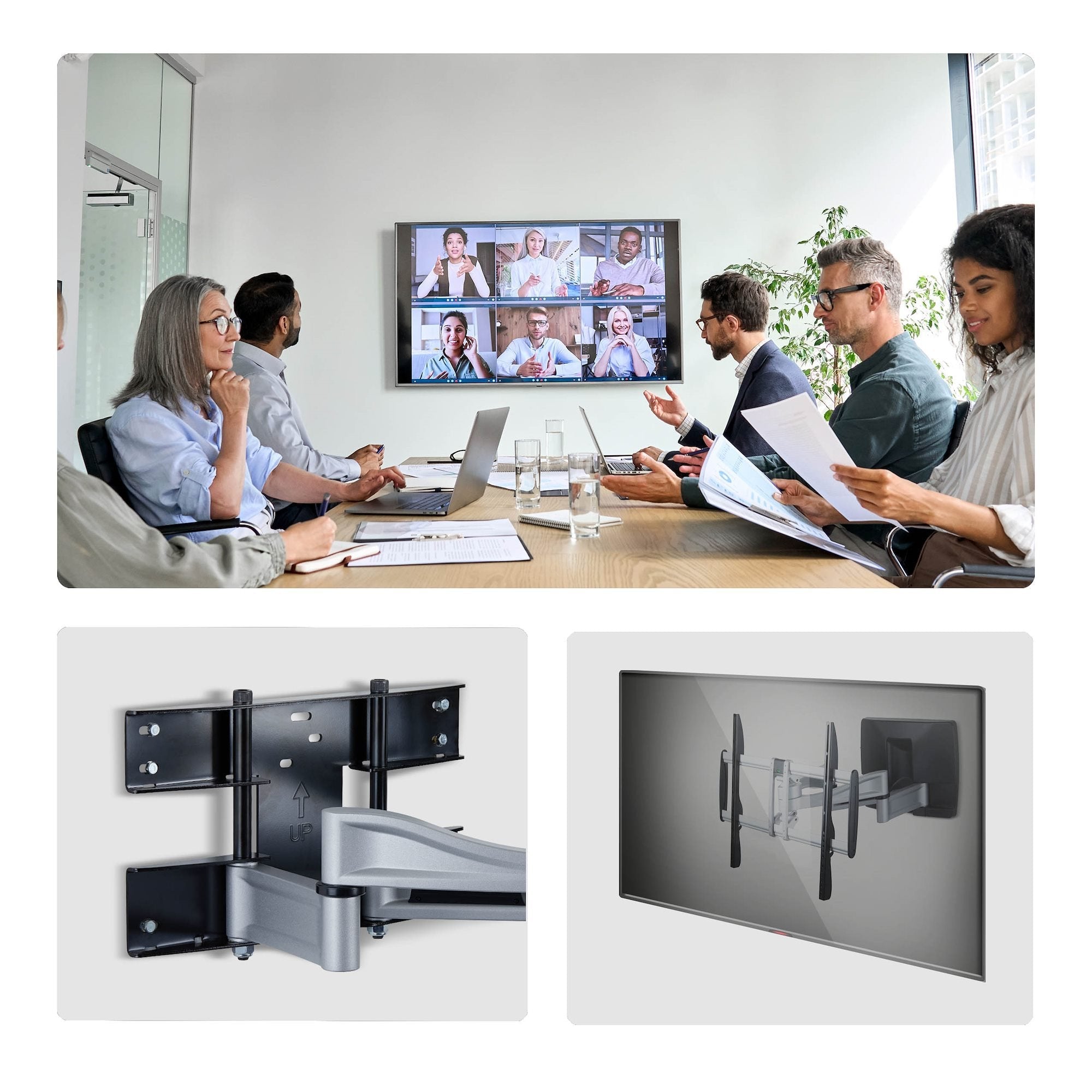 Startech.Com Robuste Vollbewegliche Tv-Soporte De Pared Fur Flachbildschirme Bis 100 Zoll Und 85 Kg Flaches Design Taa