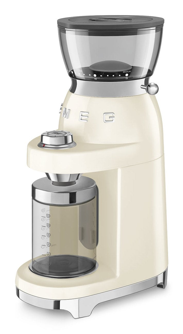 Smeg Kaffeemühle Cgf03creu, 15 Mahlgrade, 240g Bohnenbeh., 150w, Creme