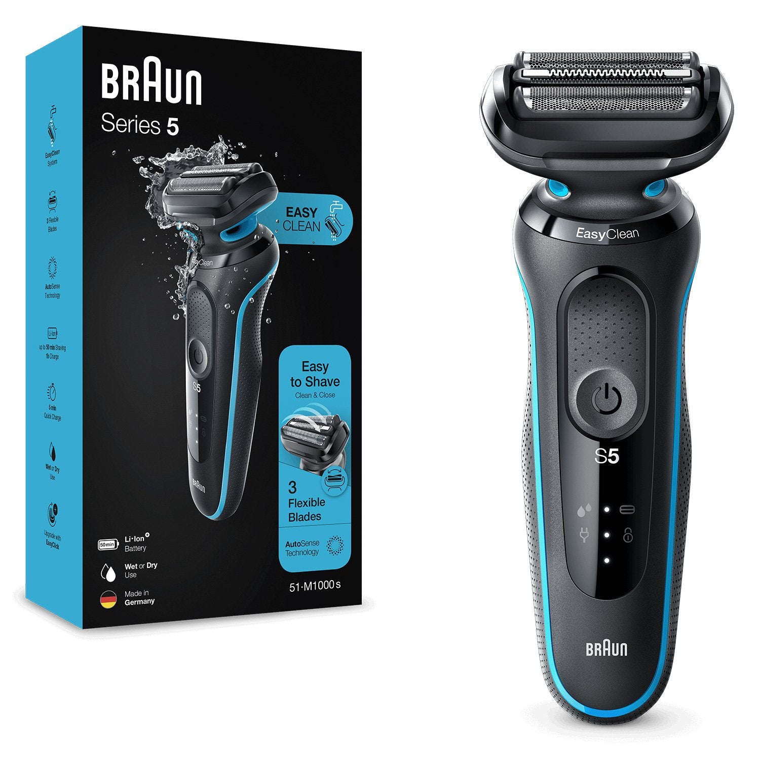 EAN 4210201432593 - Braun Series 5 51-M1000s Máquina de afeitar de láminas Negro, Azul imagen 6