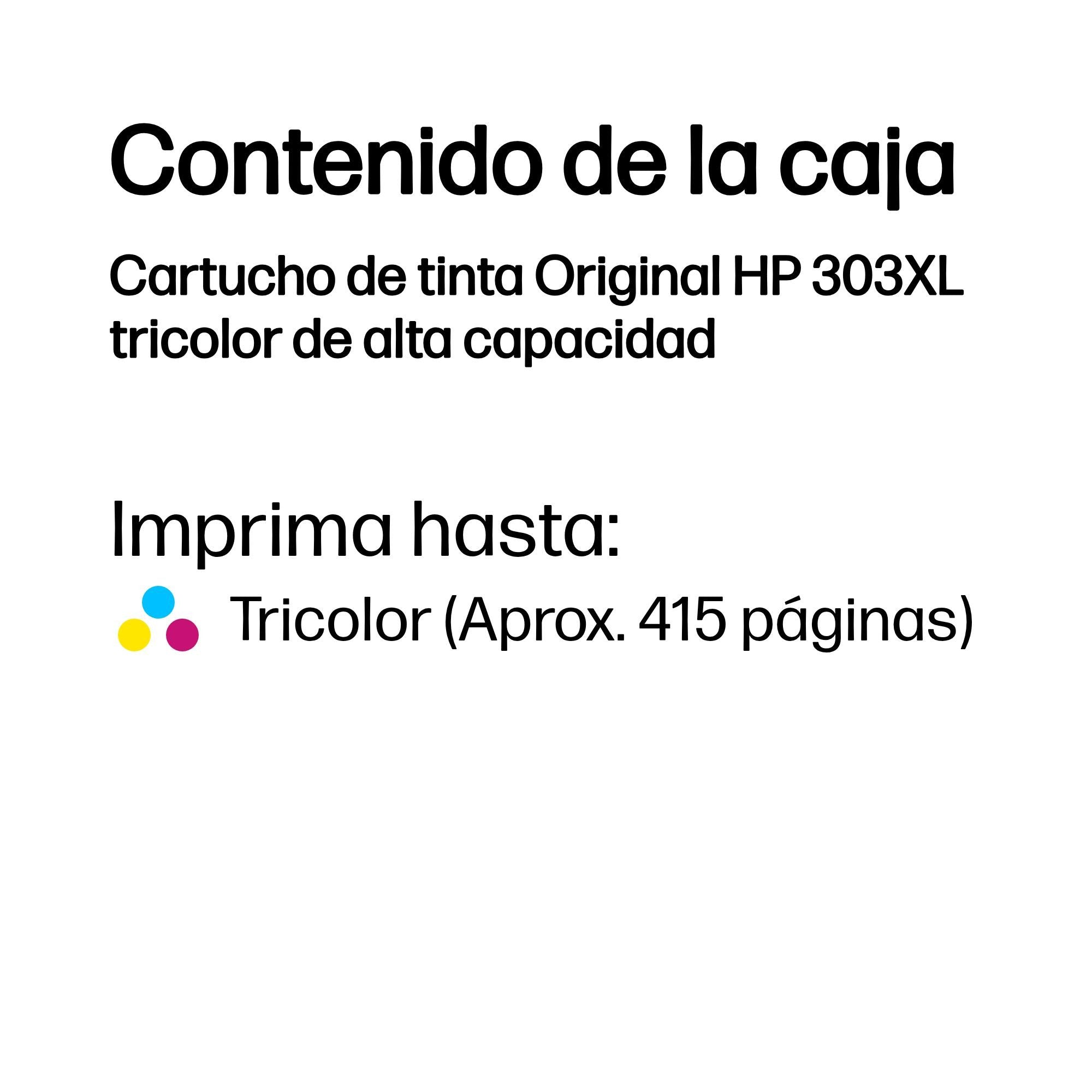 EAN 0199764694614 - HP 303XL High Yield Tri-color Original Ink Cartridge cartucho de tinta 1 pieza(s) Alto Cian, Magenta, Ama imagen 3