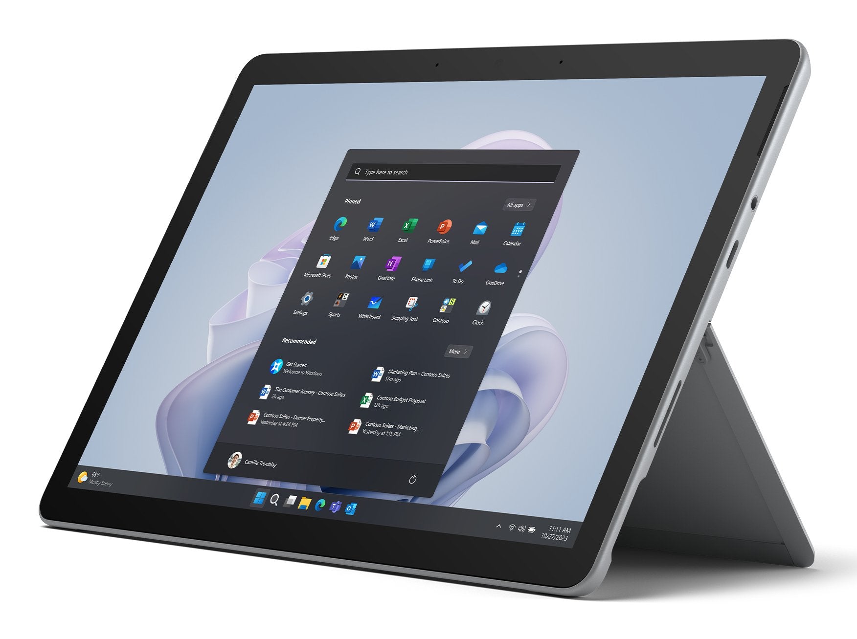 EAN 0196388168897 - Microsoft Surface Go 4 Intel® N 64 GB 26,7 cm (10.5") 8 GB Wi-Fi 6 (802.11ax) Windows 11 Pro Platino imagen 1