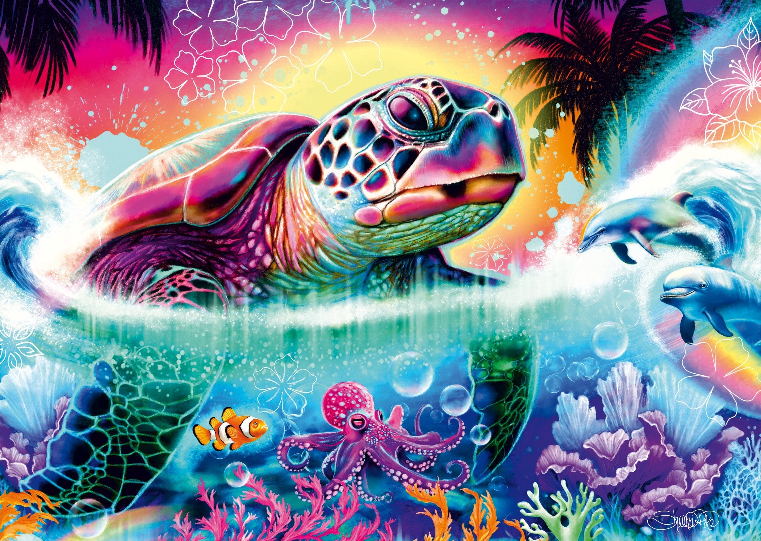 Schmidt Spiele Sheena Pike: Neon-Schildkröte (1000 Teile) 58634