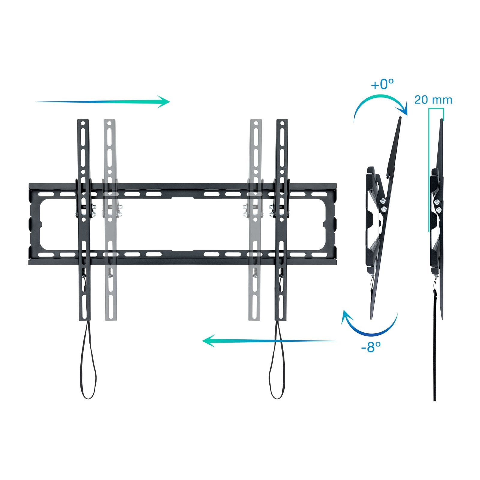 Tooq Soporte Fijo De Pared Para Tv De 37"-80" Inclinable- Peso Max 45kg - Vesa 600x400mm