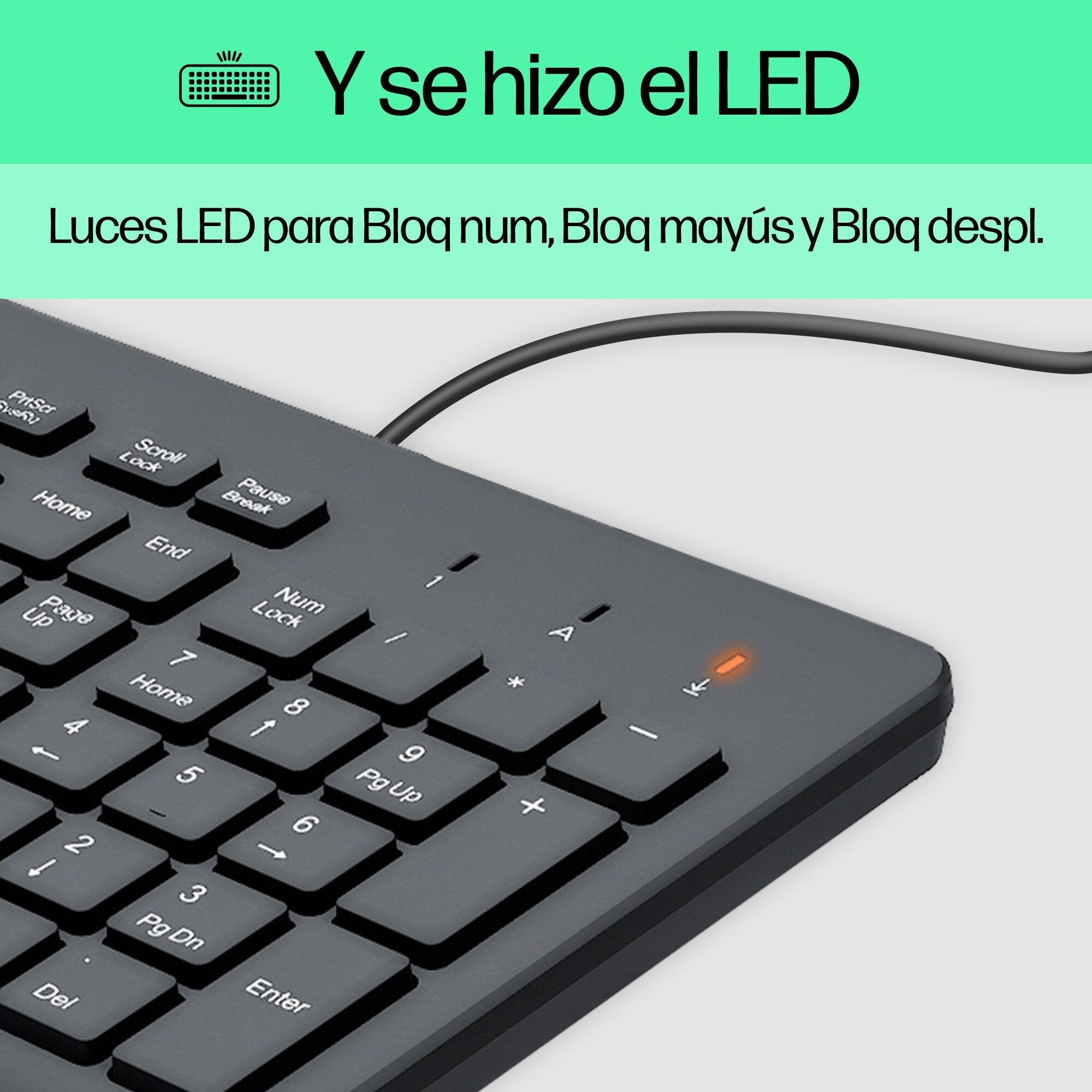 EAN 196548244140 - HP 150 USB-A Wired Keyboard teclado Universal Negro imagen 8