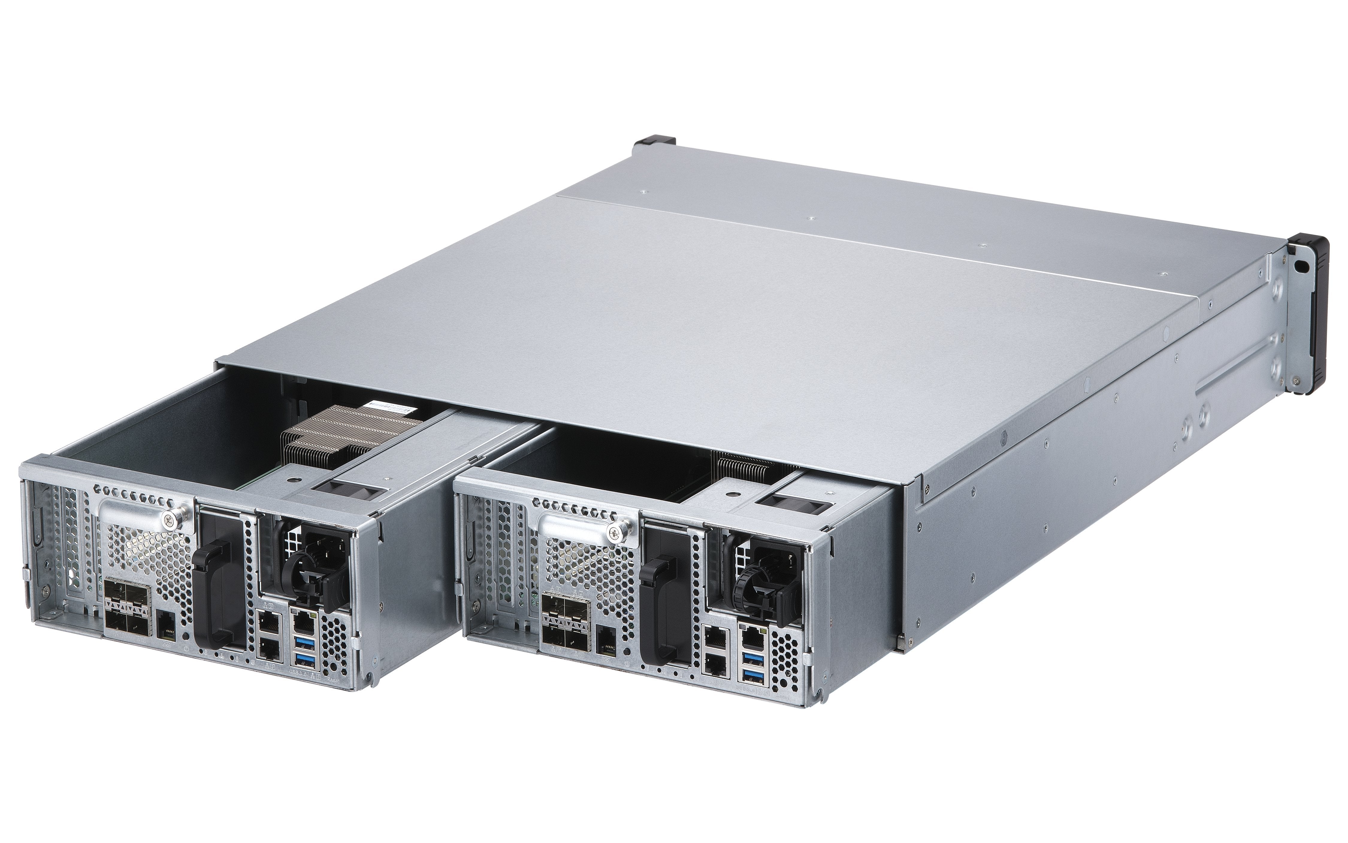 Qnap Es2486dc-2142it-128g 24-Bay Enterprise Zfs Nas Sas 12g 6g Xeon D-2142it 128gb Ram 7-Lan 4 Sfp+ 3 Rj45 For Each Controller