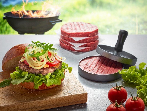 Gefu Bbq Prensador Para Hamburguesas Negro, Gris Aluminio, De Plástico