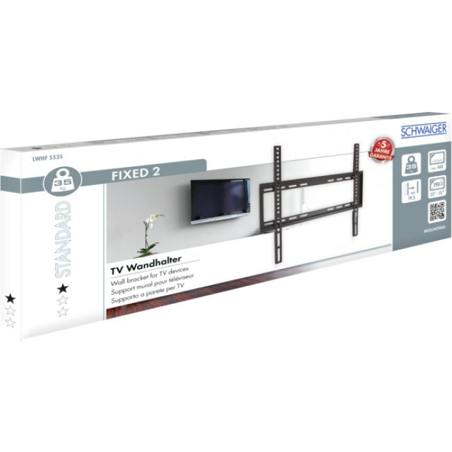 Soporte De Pared Para Tv Schwaiger, 32 "-55", Fijo 2 Máx. 35 Kg Negro
