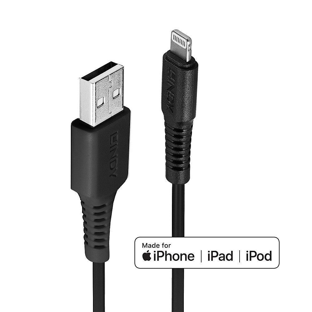 EAN 4002888313193 - Lindy 31319 cable de conector Lightning 0,5 m Negro imagen 1