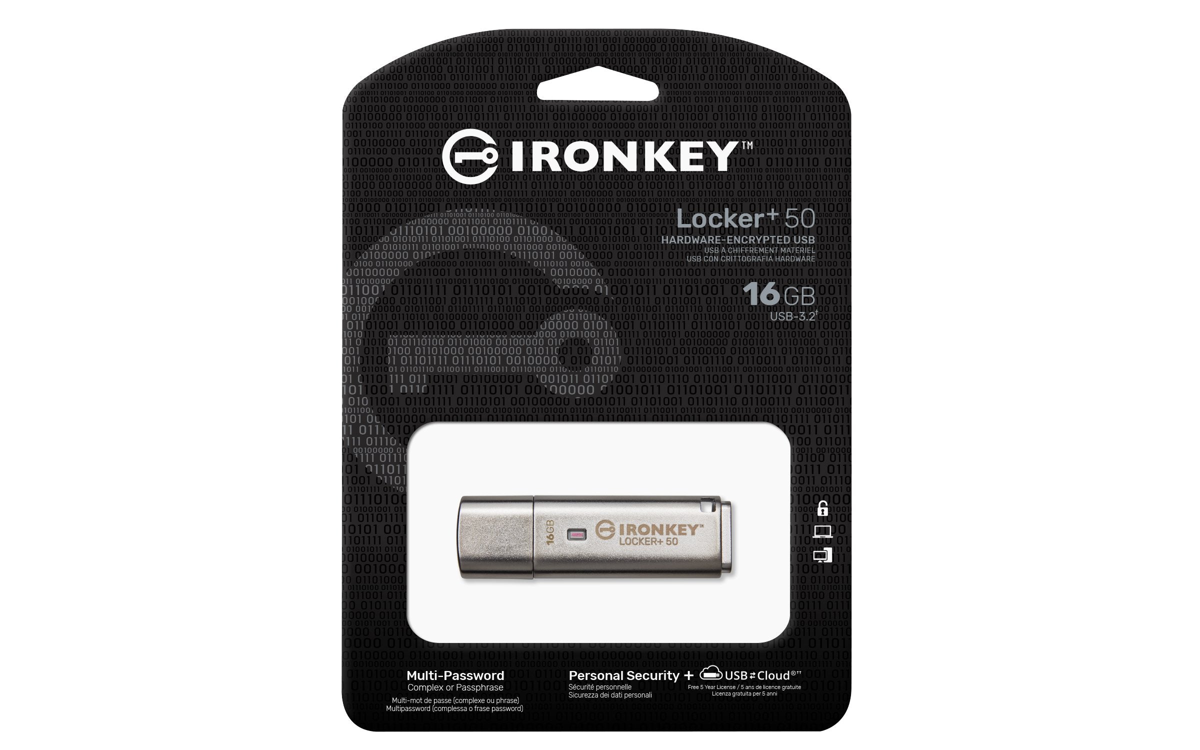 Pendrive Kingston Ironkey Locker+ 50 16 Gb, Iklp50/16gb