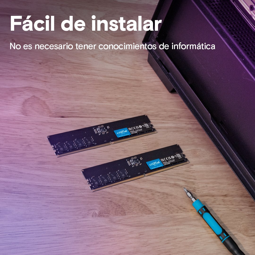 Memoria Crucial Ddr5-5600 Kit 128gb 2x64gb Cl46 (16gbit)