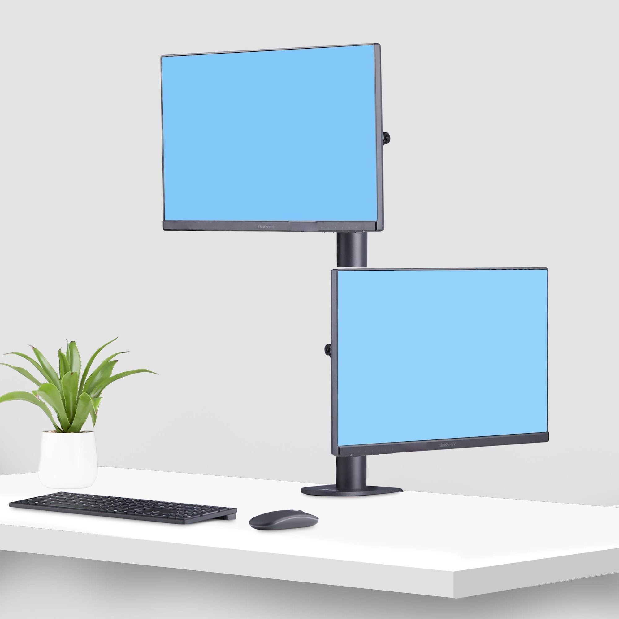 Startech.Com Dual Monitorhalterung 124,46cm 49zoll Fur 2 Vertikal Gestapelte Monitore 2x 16 Kg Vesa Bildschirmhalterung-Monitorarm