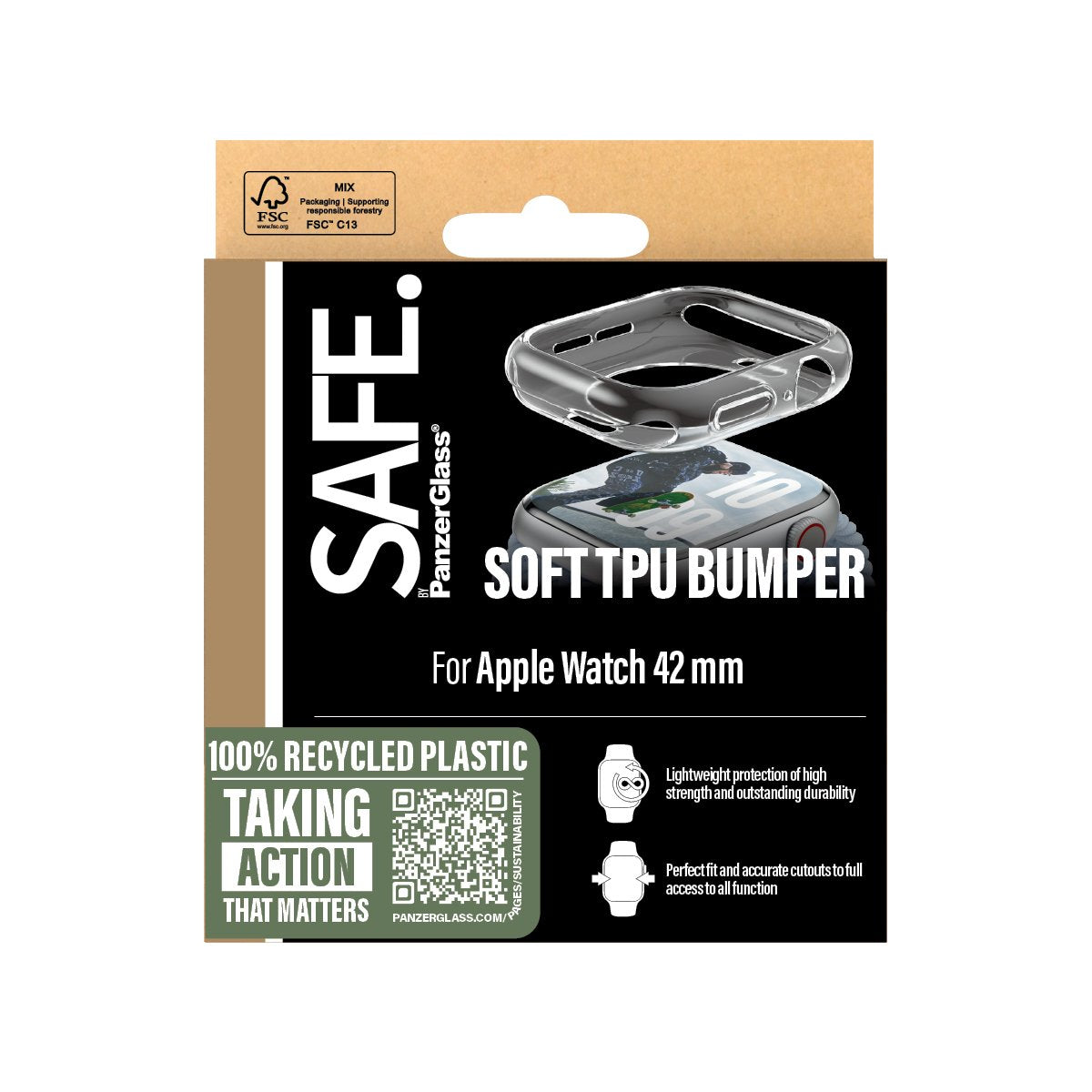 EAN 5715685003745 - PanzerGlass SAFE. by ® TPU Bumper Transparent Apple Watch Series 11 | 10 | 42mm funda para teléfono móvil imagen 3