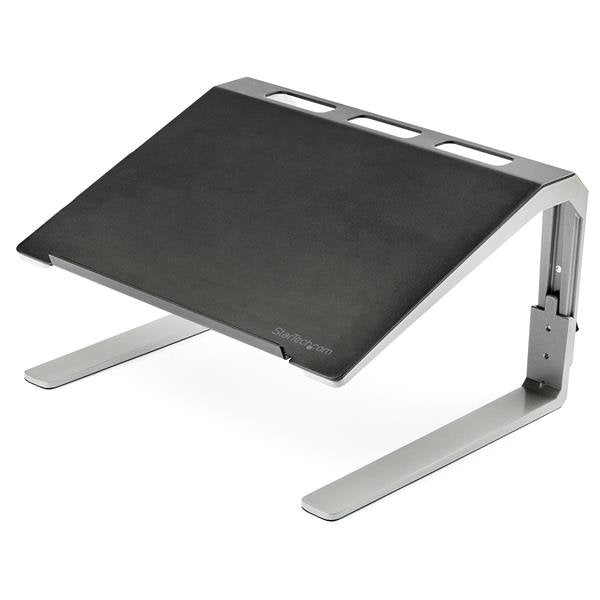 Startech.Com Base Soporte Ajustable Para Ordenador Portátil - De Servicio Pesado - Con 3 Posiciones De Ajuste De Altura, Soporte Para Ordenador Portátil, Negro, Plata, 43,2 Cm (17"), Aluminio, Acero, 20 Kg, Reach, Ce, Rohs