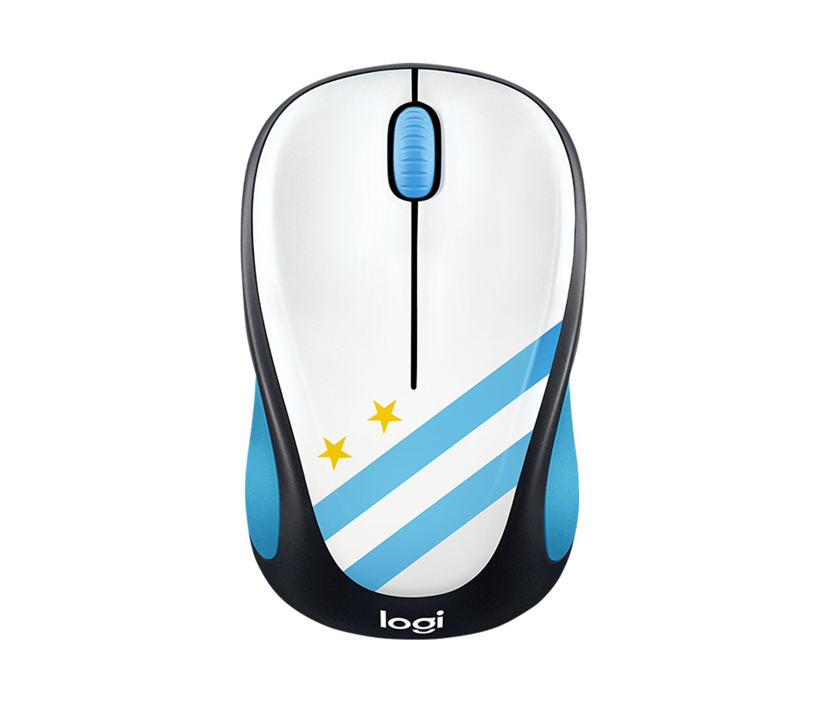 Logitech Raton Inalambrico M238 Fan Collection Argentina,Alcance 10 Metros,1000dpi,3 Botones,Receptor Usb,1xaa