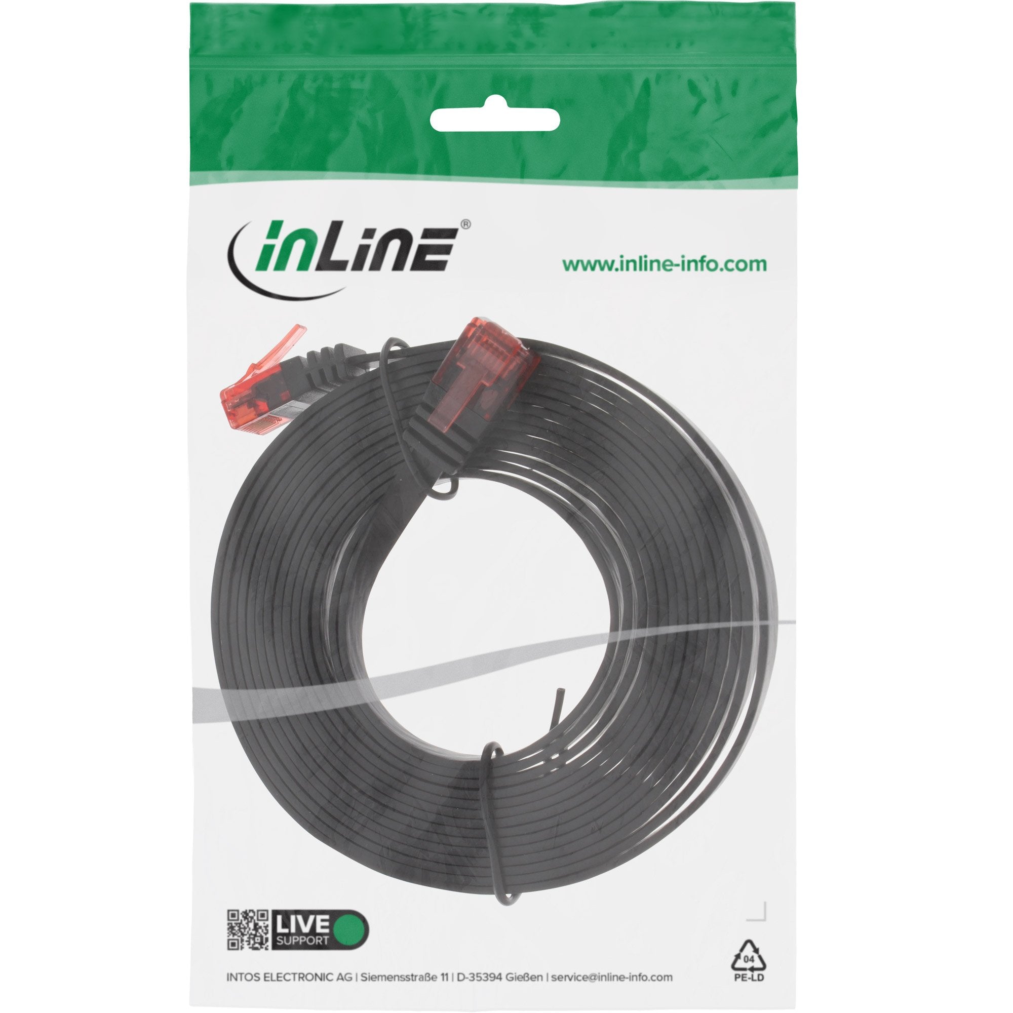 Inline Flat Ultraslim Cable De Red U/Utp Cat.6 Gigabit Ready Negro 5m