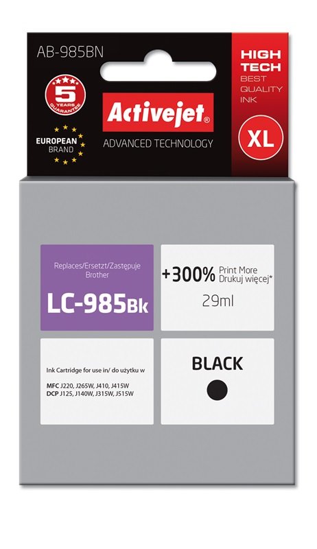EAN 5901452141769 - Activejet AB-985BN cartucho de tinta 1 pieza(s) Compatible Alto rendimiento (XL) Negro imagen 1