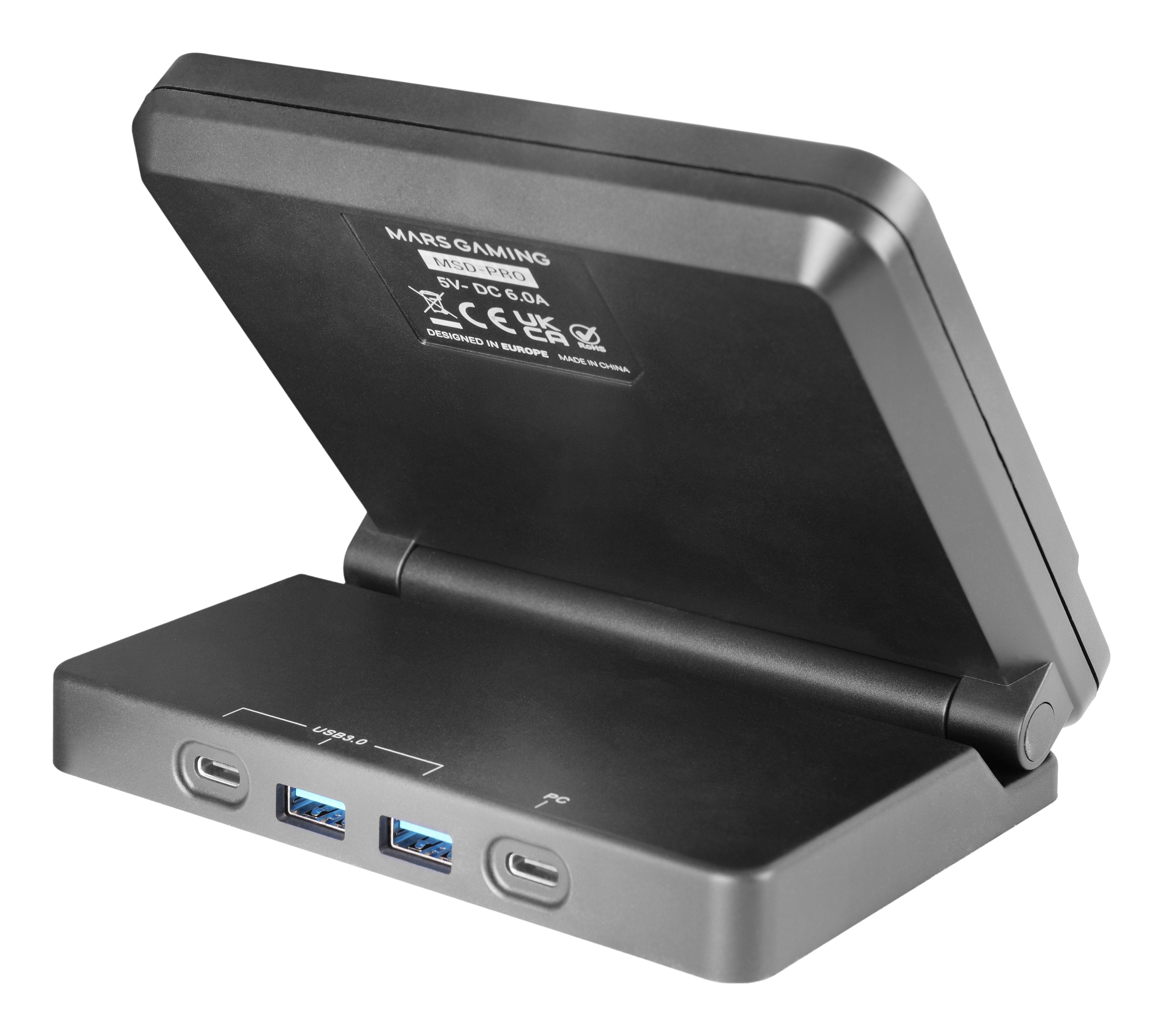 Plataforma De Control Msd-Pro Negro Mars Gaming 10 Teclas Lcd Y 4 Diales Personalizables/ Hub Usb (2x Usb 3.0 + 1x Usb-C) Y Base Ajustable
