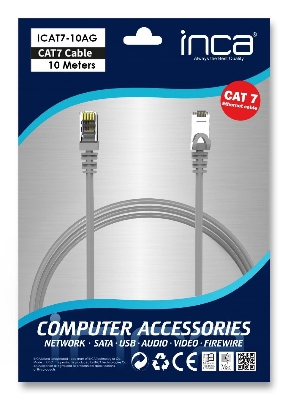 EAN 8681949015939 - Inca ICAT7-10AG cable de red Gris 10 m Cat7 S/FTP (S-STP) imagen 3