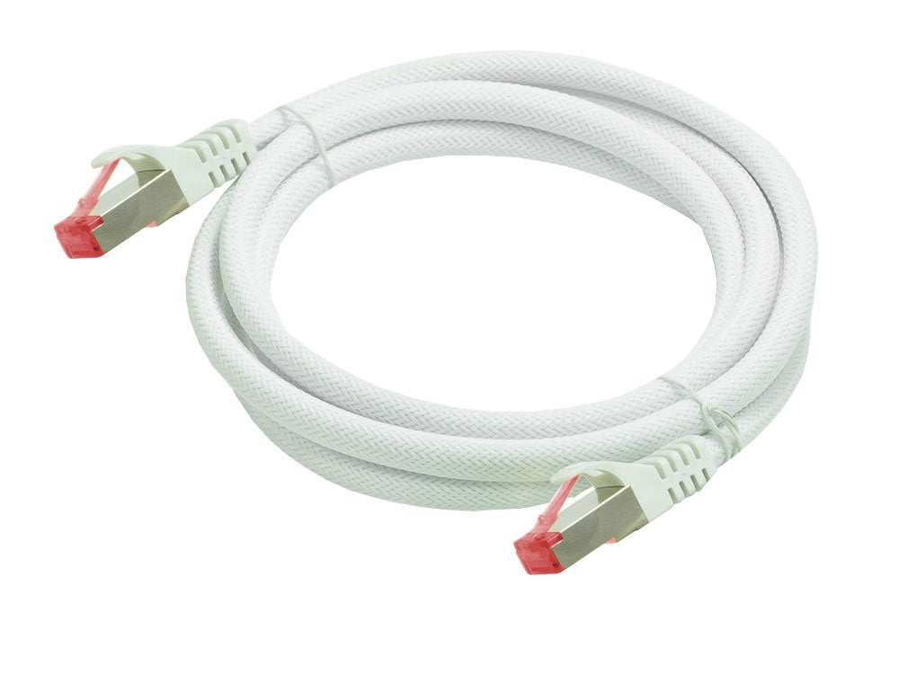 Python Cat.6 Cable De Red Mit Nylongeflecht Weiss 1,5m