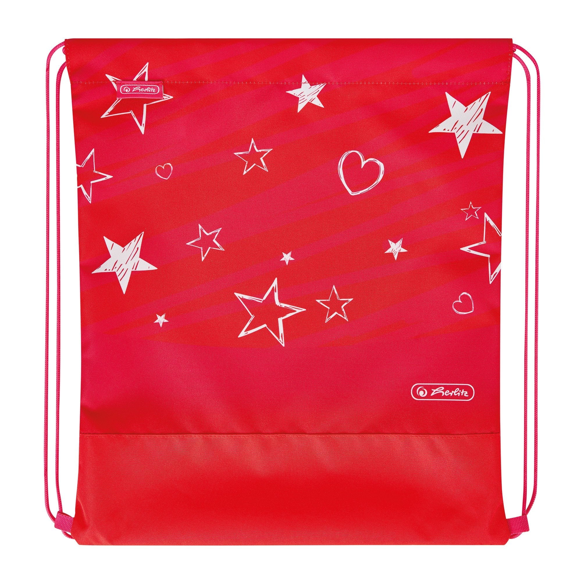 Herlitz Softlight Plus Stars&Strips Juego De Mochila Escolar Chica Poliéster Rosa, Rojo