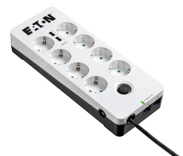 Eaton Pb8tud Limitador De Tensión Negro, Blanco 8 Salidas Ac 220 - 250 V 1,5 M