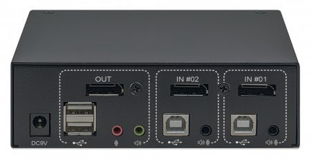 Manhattan Kvm Switch Displayport Usb 2x1 4k 60hz