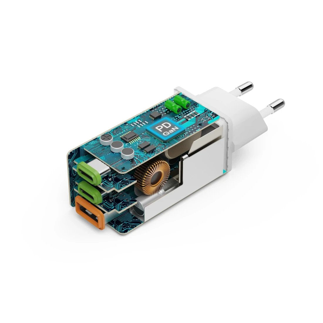 Hama Ladowarka Sieciowa Mini Gan 65w Pd/Qc 2x Usb-C, 1x Usb-A Biala