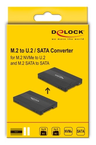 Delock Convertidor M.2 Key M Nvme Ssd A U.2 Oder M.2 Key B Sata Ssd A Sata