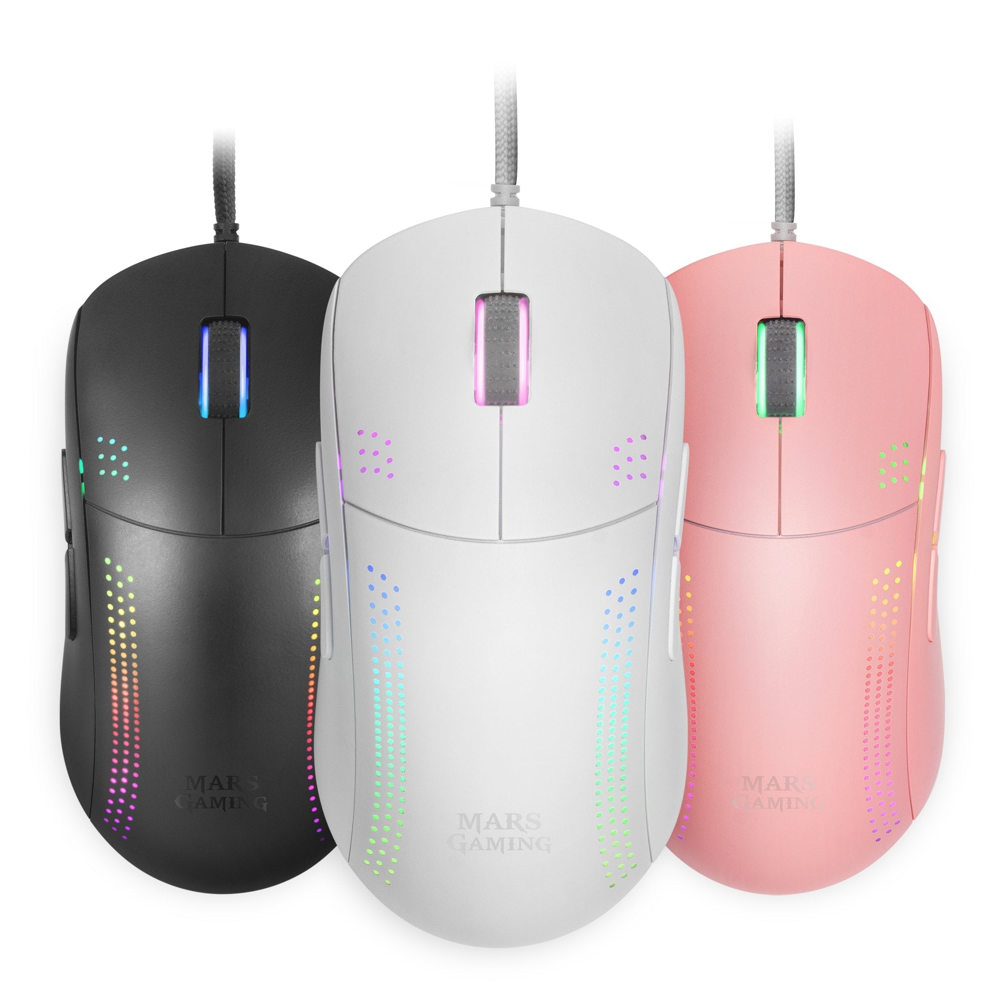 Ratón Gaming Mars Gaming Mmpro/ Hasta 32000 Dpi/ Blanco
