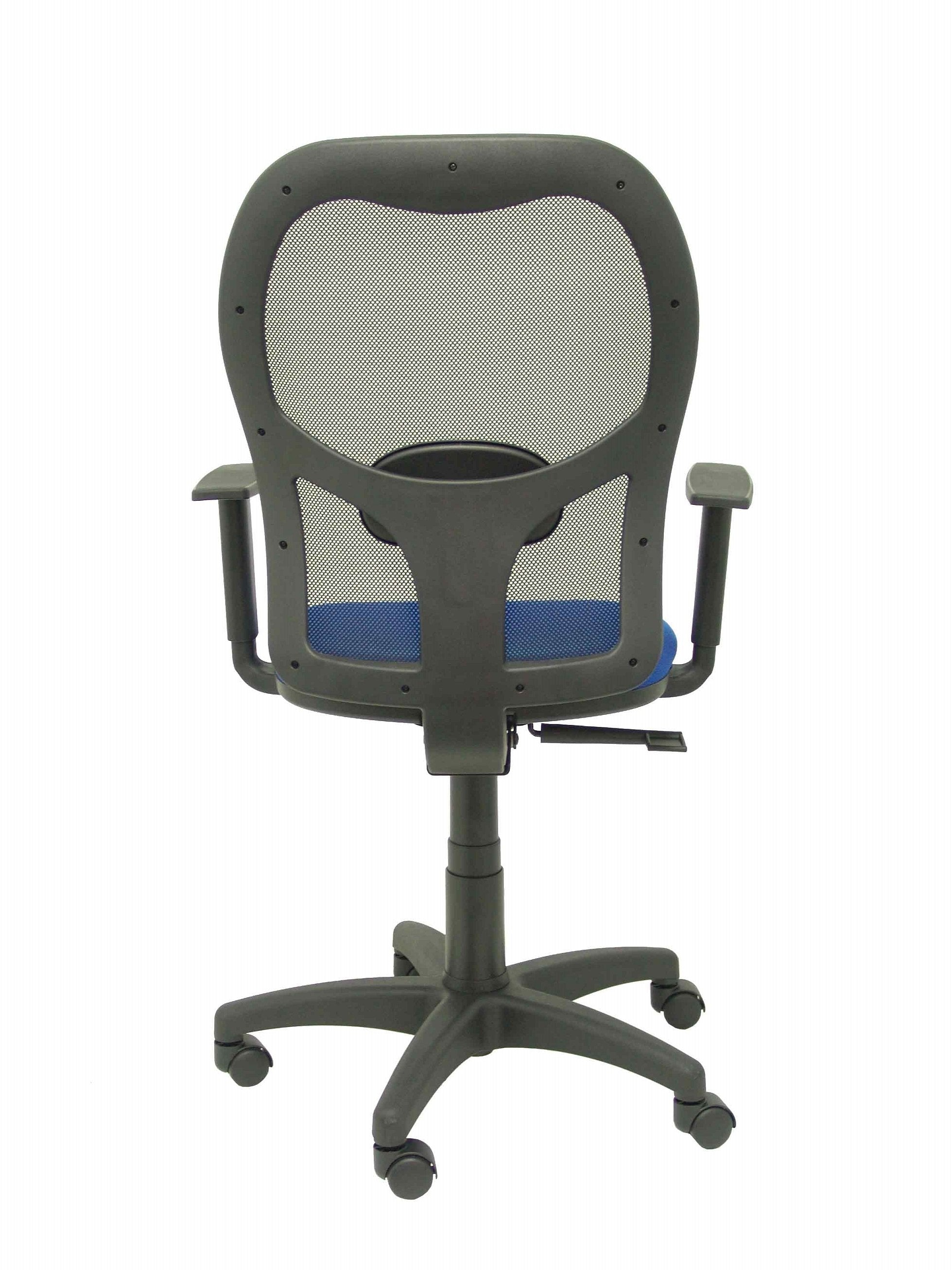 Silla Alocén Malla Negra Asiento Bali Azul Brazos