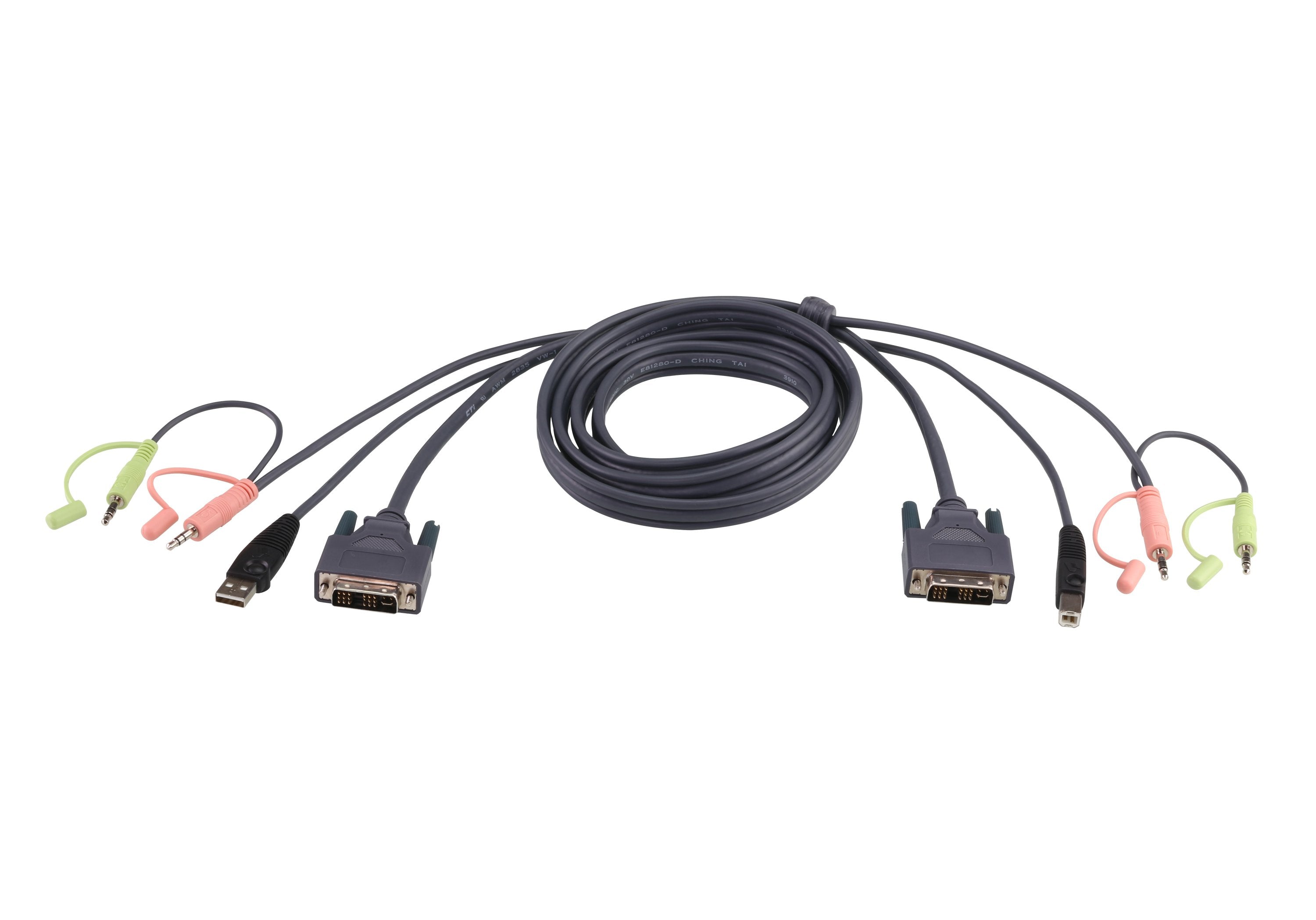 Aten Dvi-D Dual Link Usb Kvm Cable 5m (2l-7d05ud) Usb Kvm Dvi-D Cable, 5m