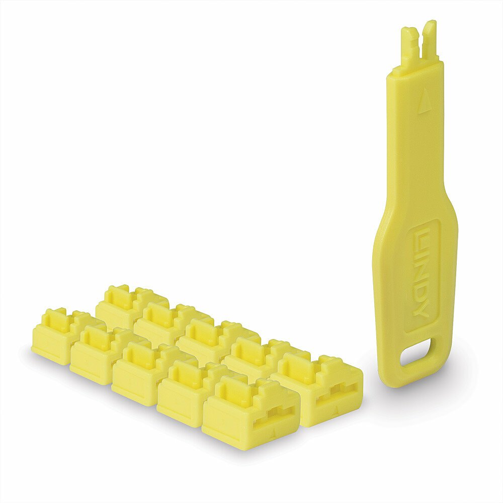 EAN 4002888479004 - Lindy 47900 bloqueador de puerto Bloqueador de puerto + clave RJ-45 Amarillo Acrilonitrilo butadieno esti imagen 1
