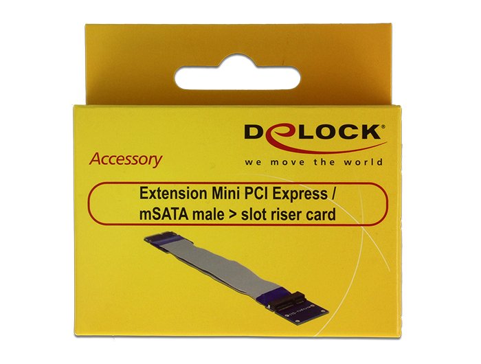 Delock Verlängerung Mini Pci Express Msata Stecker > Slot Riser Karte Mit Flexiblem Cable 13 Cm