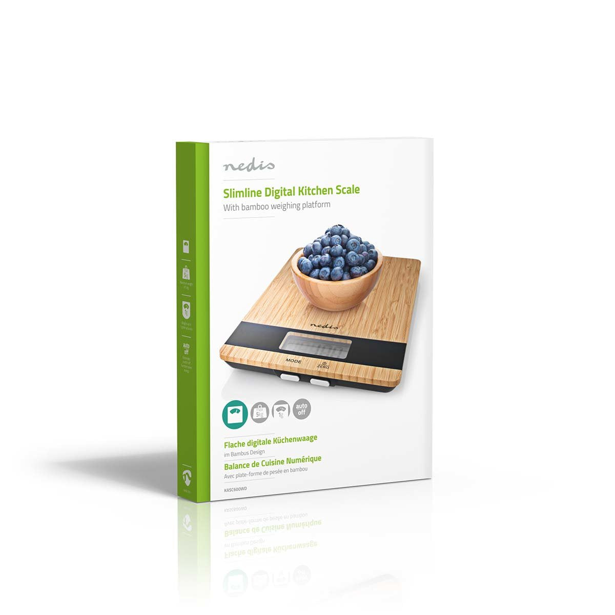 Nedis Bascula De Cocina Digital Madera / Plastico Marron