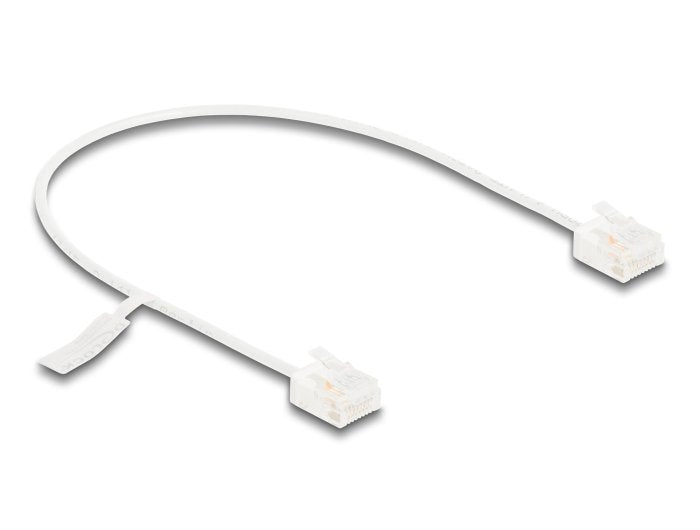 Delock Rj45 Cable De Red Cat.6 Utp Ultra Slim 0,3 M Blanco Con Kurzen Machon