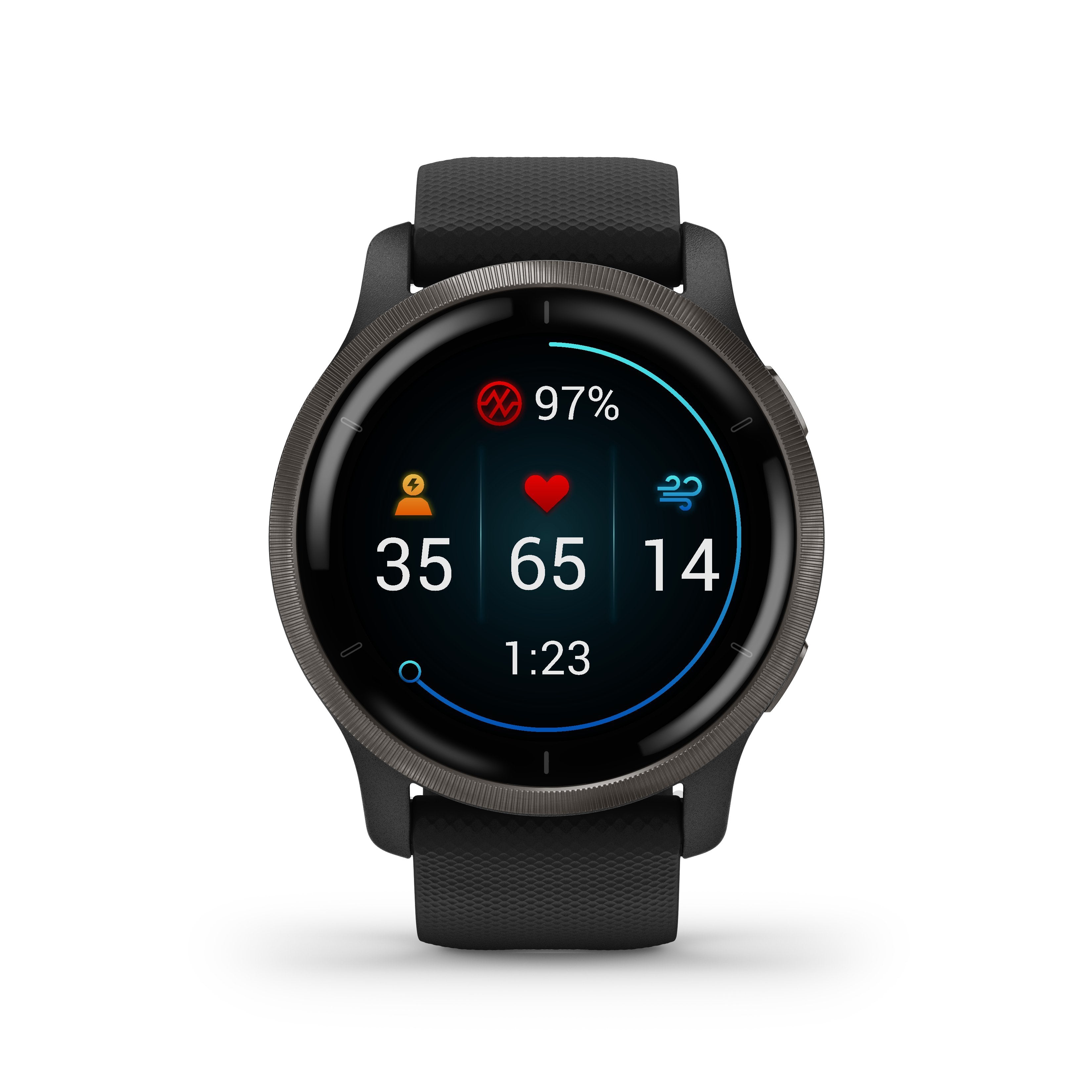 Garmin Venu 2 Negro/Pizarra Smartwatch Multideporte Wifi Gps Integrado Frecuencia Actividad Sueño 45 Mm