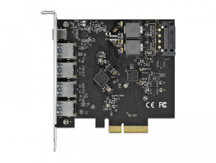 Delock Tarjeta Pci Express X4 A 1 X Usb Tipo-C + 4 X Usb Typ-A