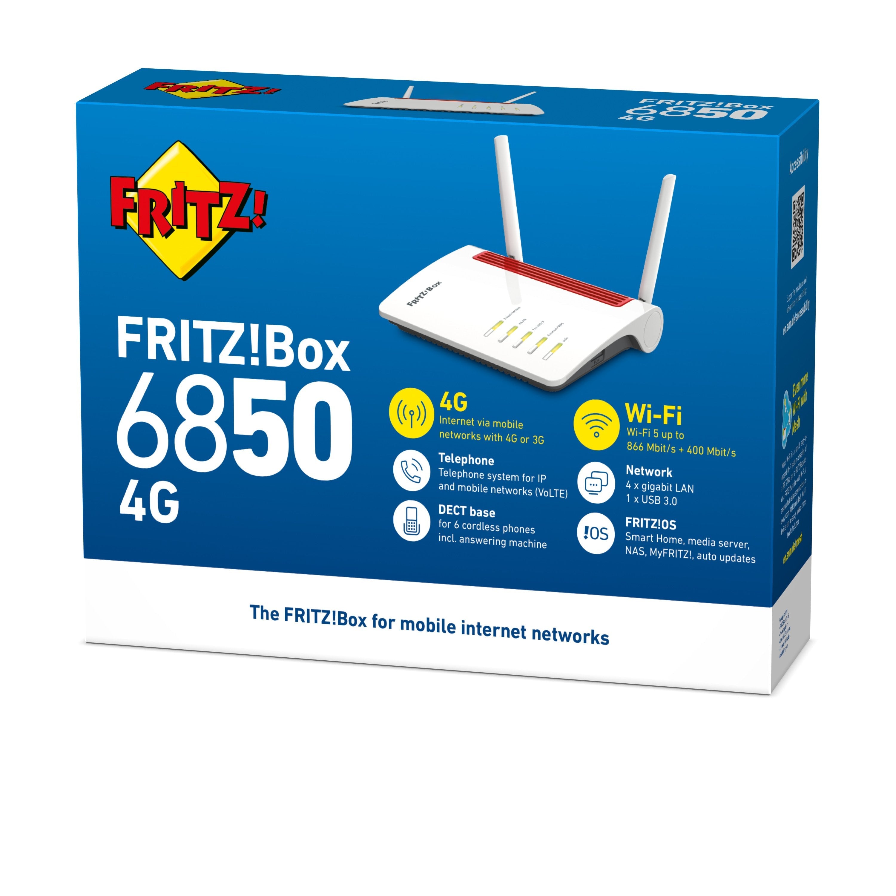 EAN 4023125030857 - Box 6850 4G International router inalámbrico Gigabit Ethernet Doble banda (2,4 GHz / 5 GHz) Blanco imagen 5