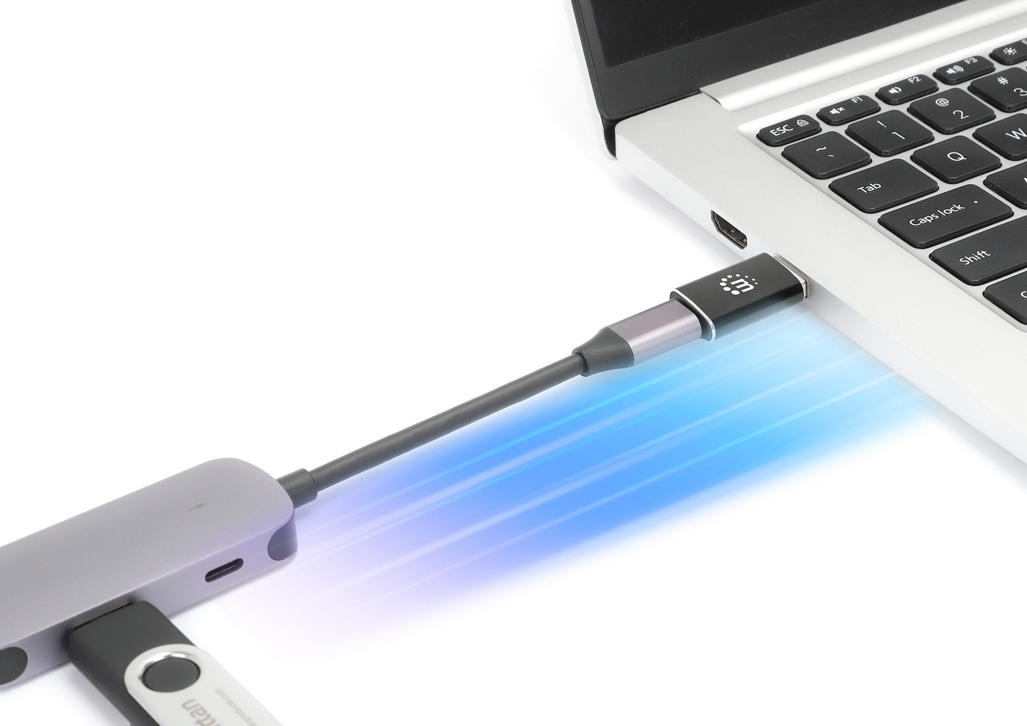 Manhattan Usb-A A Usb-C Adaptador Usb 3.2 Gen 2 10gbps