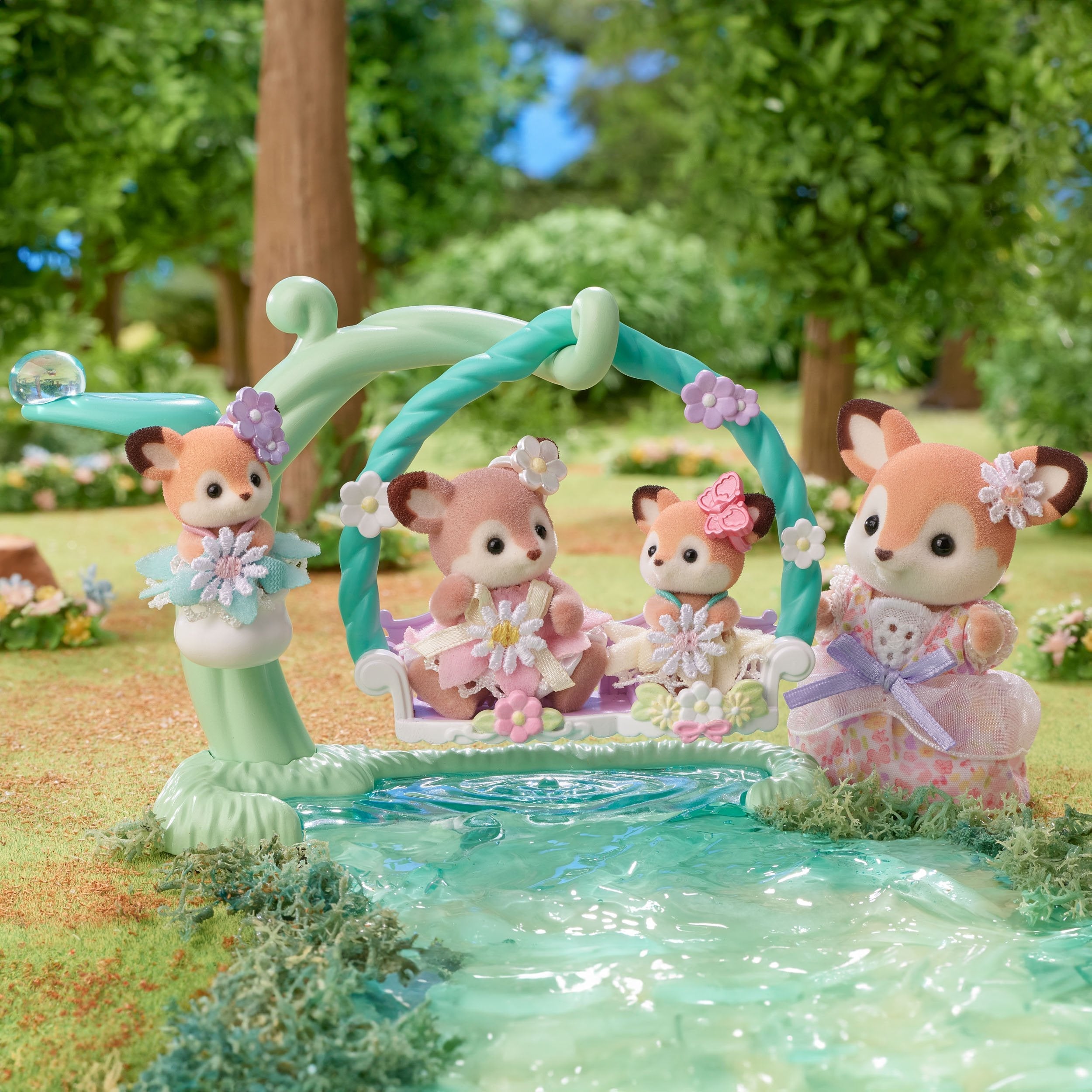 Epoch Sylvanian Families - Reh Babys Con Blumenschaukel Juego 5801