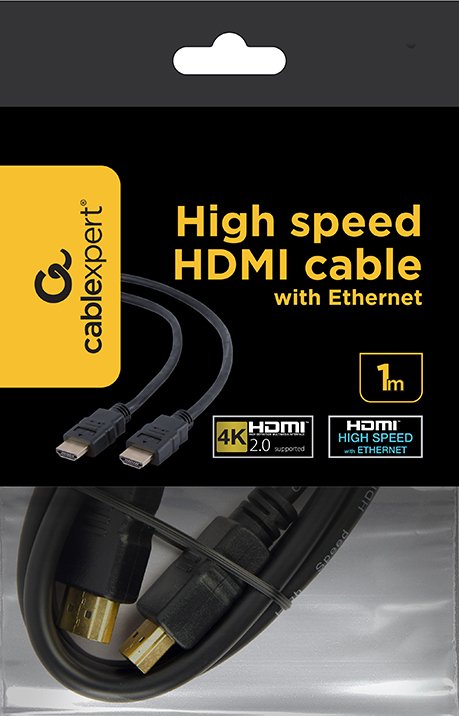 Gembird Cable Hdmi V2.0 4k 1m M/M High Speed Negro Cc-Hdmi4-1m
